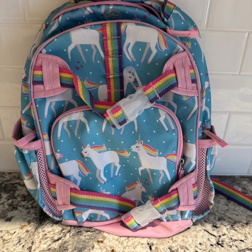 Pottery Barn Kids Unicorn Rainbow Small Backpack 12 x 6 x 15 Mono Sienna